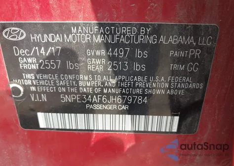 2018 Hyundai Sonata Limited из США, поврежденный, VIN 5NPE34AF6JH679784